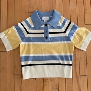 Aligne Striped Blue and Yellow Polo Shirt